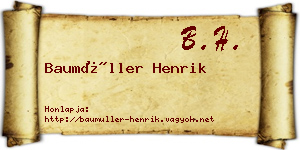 Baumüller Henrik névjegykártya